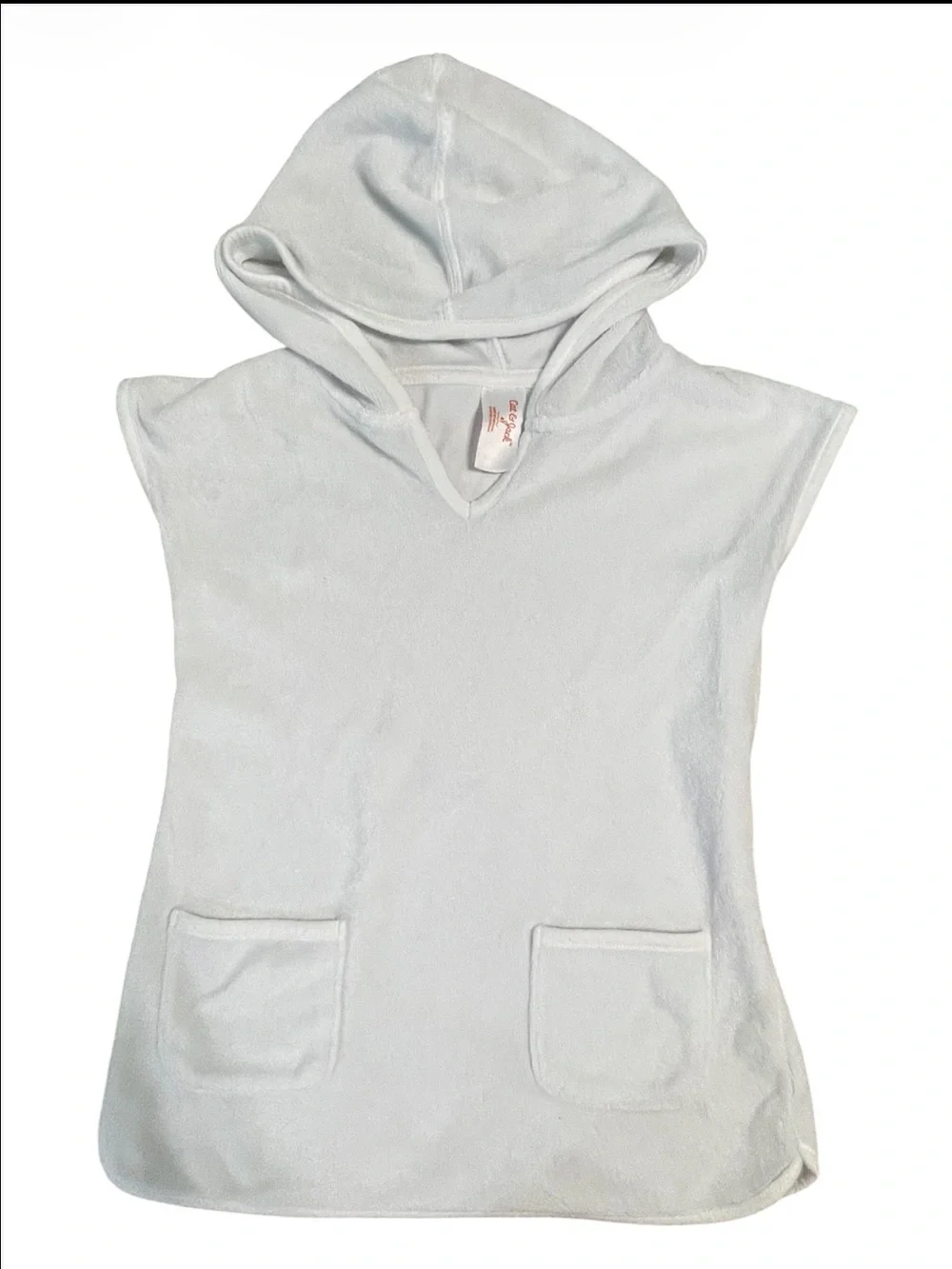 Cat & Jack White Terry Hooded Pullover Swim Suit Cover Up